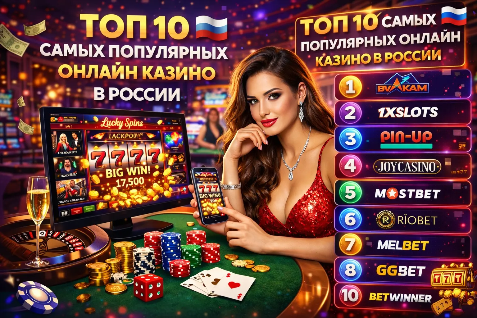 ТОП 10 самых популярных онлайн Казино в России